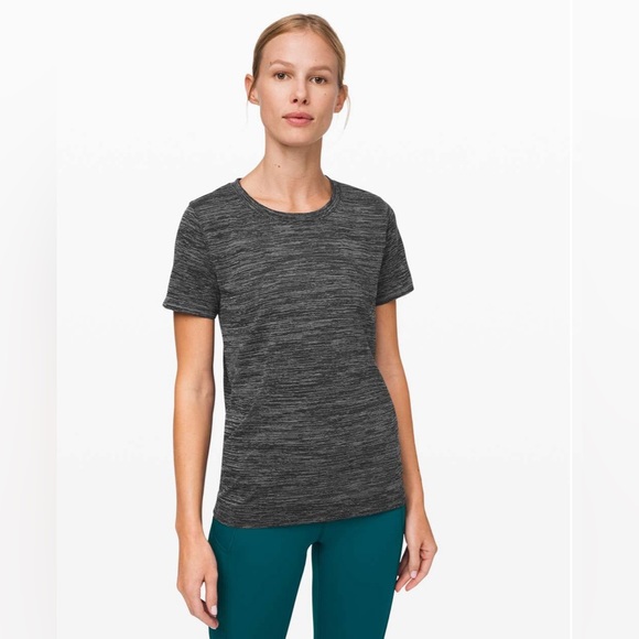 lululemon athletica Tops - Lululemon Swiftly Relaxed Short Sleeve Black / White size 8
